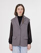 Chaqueta sin mangas polar gris espíritu niña-1