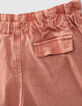 Mädchen-Jeans im Paper-Bag-Fit in Dusty Rose -6