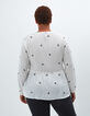 Top blanc cassé broderies fleurs all over I.Code-3