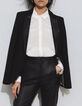 Women’s black Pure Edition suit jacket with leather lapel-1