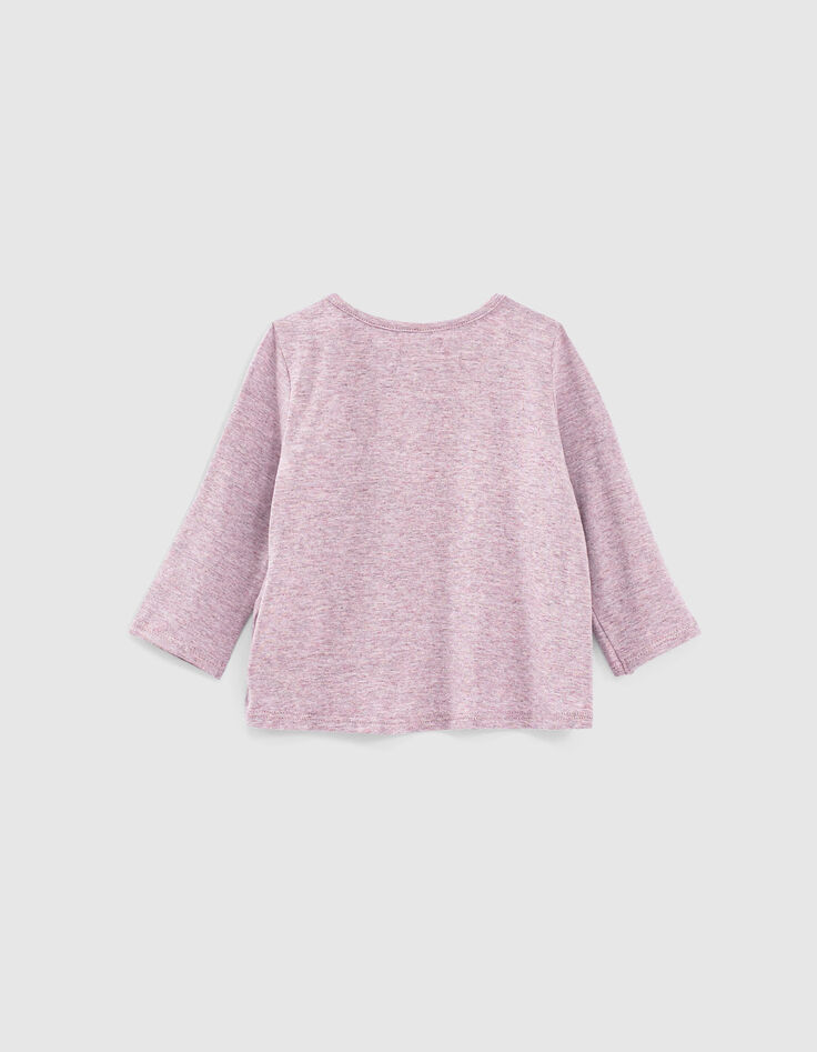 Gemêleerd lila shirt geborduurde matrozenbaret babymeisjes-3