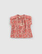 Rood T-shirt bloemenprint babymeisjes-1