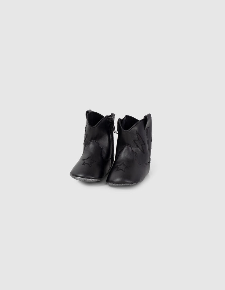 Schwarze Western-Stiefeletten für Babymädchen -2