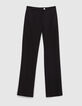 Women's black knit straight suit trousers-6