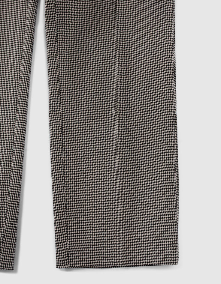 Pantalon de costume slim noir motif pied-de-poule Femme-4