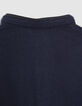 Marineblauer Jungenstrickpullover mit Tunikakragen-6