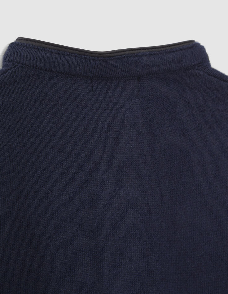 Boys’ navy knit button-neck sweater-6