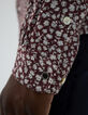 Men’s dark purple flowery print SLIM shirt-4