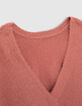 Girls’ terracotta knit front/back reversible sweater-3