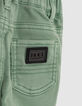 Hellgrüne Knitlook-Jeans für Babyjungen -2