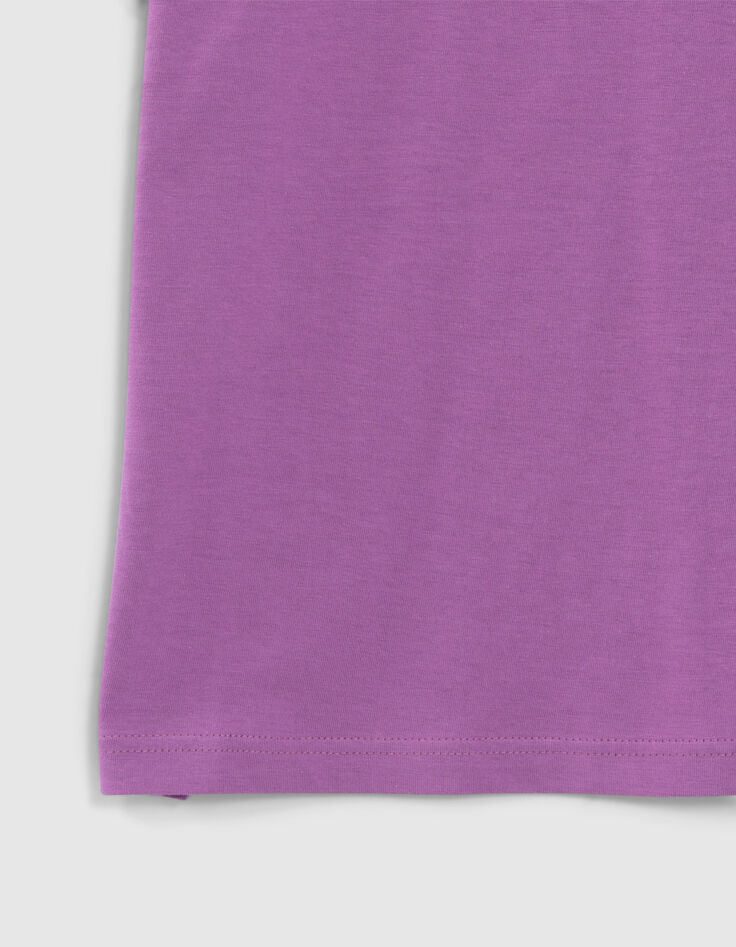 T-shirt violet visuel floqué velours dos garçon-6