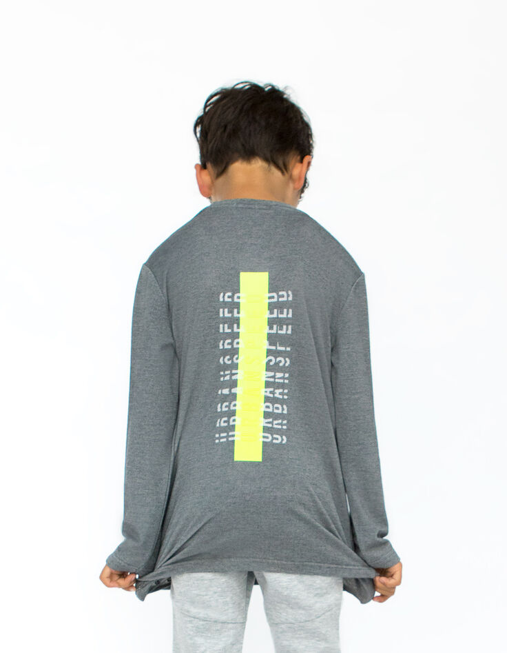 Boys’ grey T-shirt with flocked pocket-7