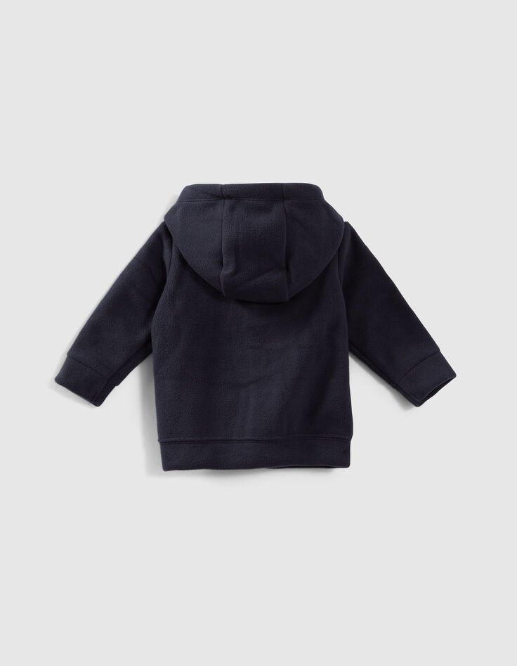 Baby boys’ navy fleece hooded cardigan-3