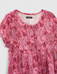 Langes, fuchsia Mädchenkleid aus Ecovero® mit Paisleyprint-2