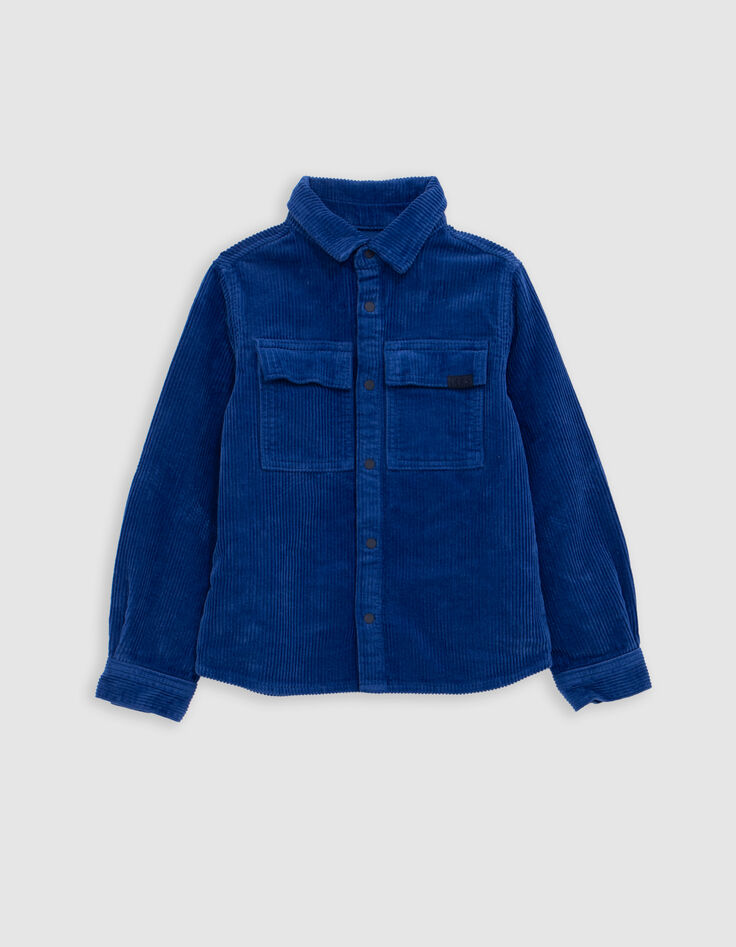 Blauw corduroy overhemd voor jongens-3