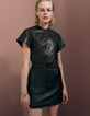 Women’s Pure Edition leather short dress with waist tie-5