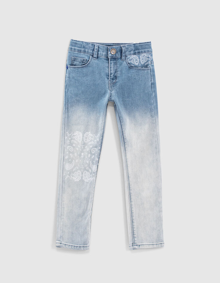 Boys’ faded blue deep dye slim jeans-1