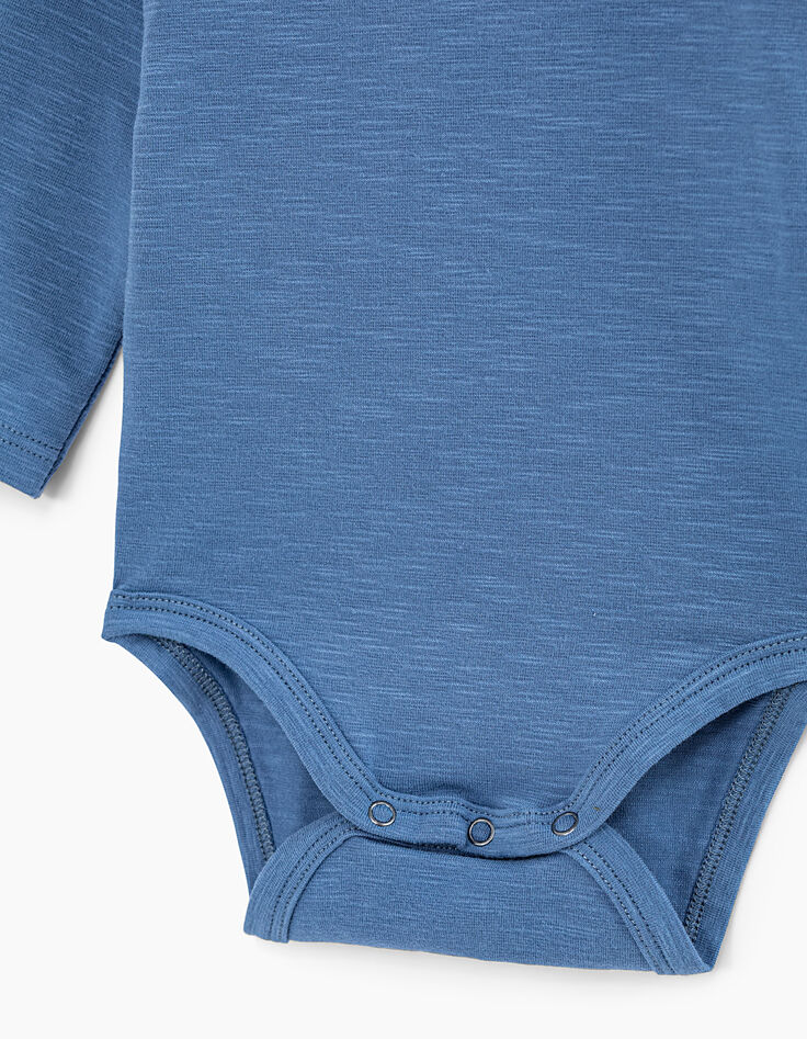 Body azul medio para personalizar de algodón bio bebé-5