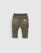 Baby boys’ khaki combat trousers with contrasting pockets-3