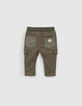 Khaki Cargohose mit Kontrasttaschen für Babyjungen-3