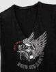 Women’s black winged helmet and slogan T-shirt -2