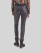 Women’s Pure Edition leather slim trousers, zipped pockets-3