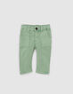 Hellgrüne Knitlook-Jeans für Babyjungen -1