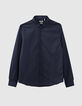 Men’s navy SLIM shirt with blue polka dot print-1