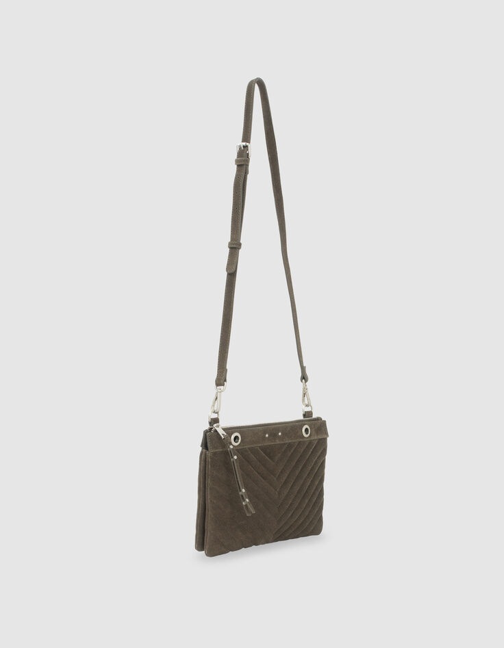 Sac pochette 1440 REPORTER KAKI motif chevron femme-2