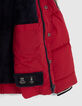Boys’ medium red fur-lined navy hooded padded jacket-5
