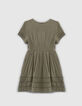 Girls’ green Ecovero® dress with lace-2