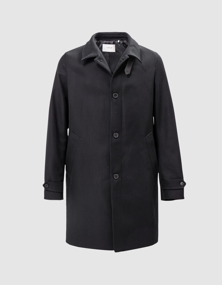 Trench noir avec parementure amovible Homme-8