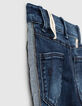Jeans skinny brut algodón orgánico bandas laterales niña-4