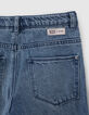 Girls' medium blue wide leg jeans-5