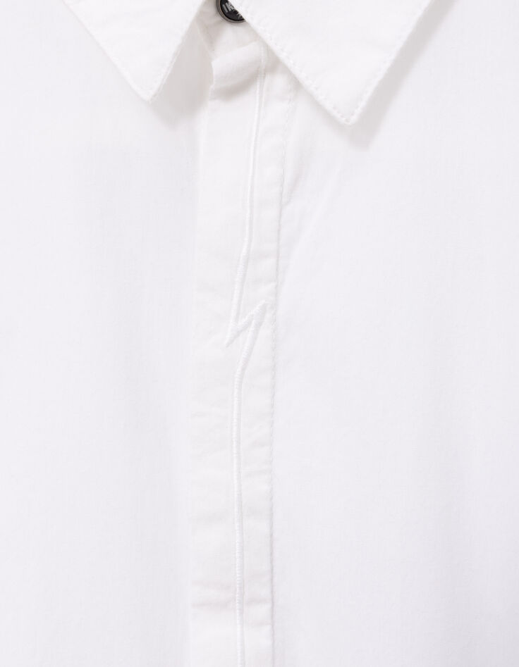 Boy’s white shirt, lightning embroidered on button placket-5