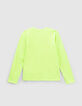 Boys’ neon green rubber slogan T-shirt-4