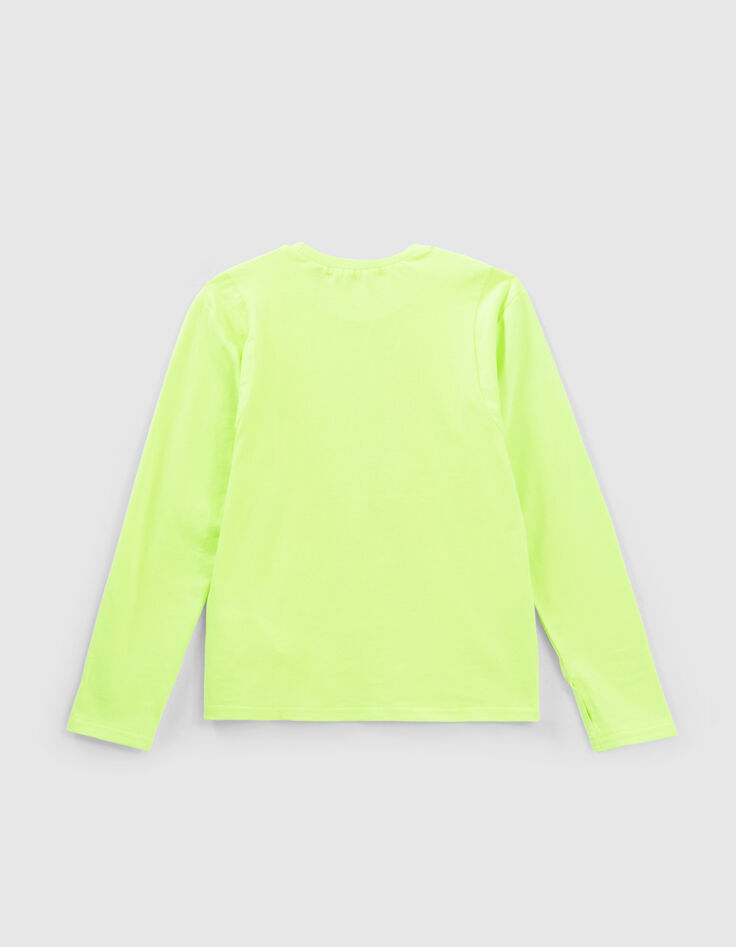 Boys’ neon green rubber slogan T-shirt-4