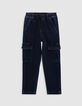 Jean JOGGER bleu forme loose garçon-3