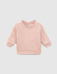 Baby’s pink skull embroidery organic fabric sweatshirt-1