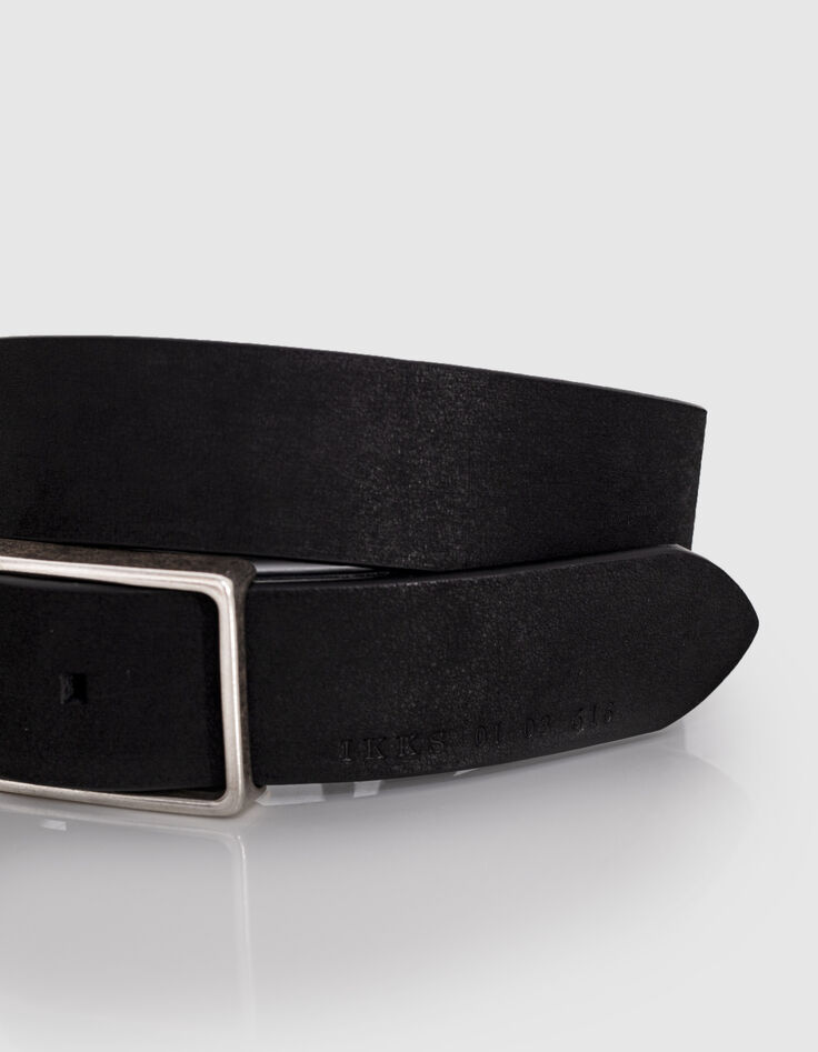 Ceinture noire en cuir nubuck Homme-3