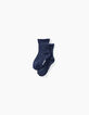 Cremeweiße und marineblaue Socken für Babymädchen-4
