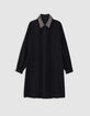 Women's navy voile shirt dress with removable jewel collar-7