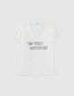 Women’s off-white slogan T-shirt with diamante-7