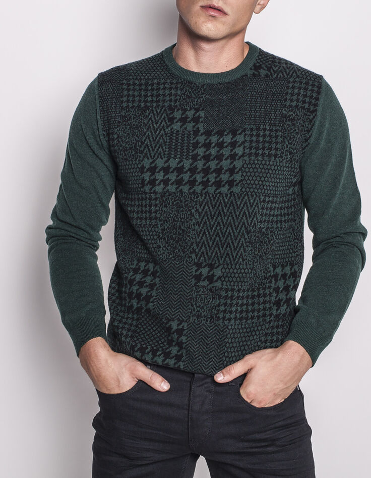 Pull vert homme-1