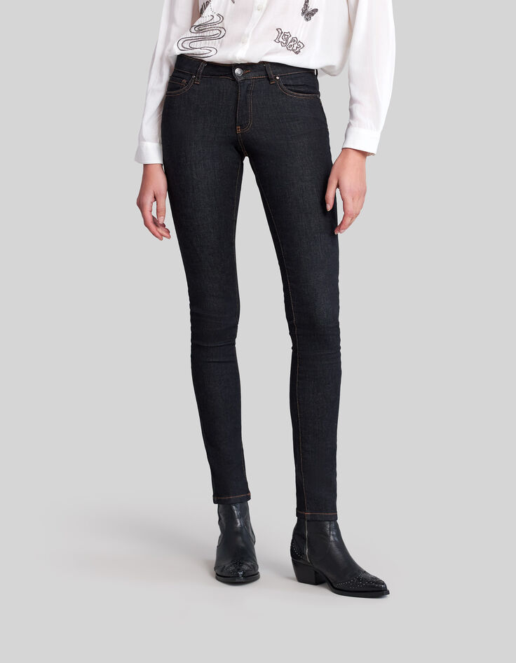 Jean SLIM noir taille basse femme-2