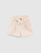 Girls’ vanilla corduroy paperbag shorts-1