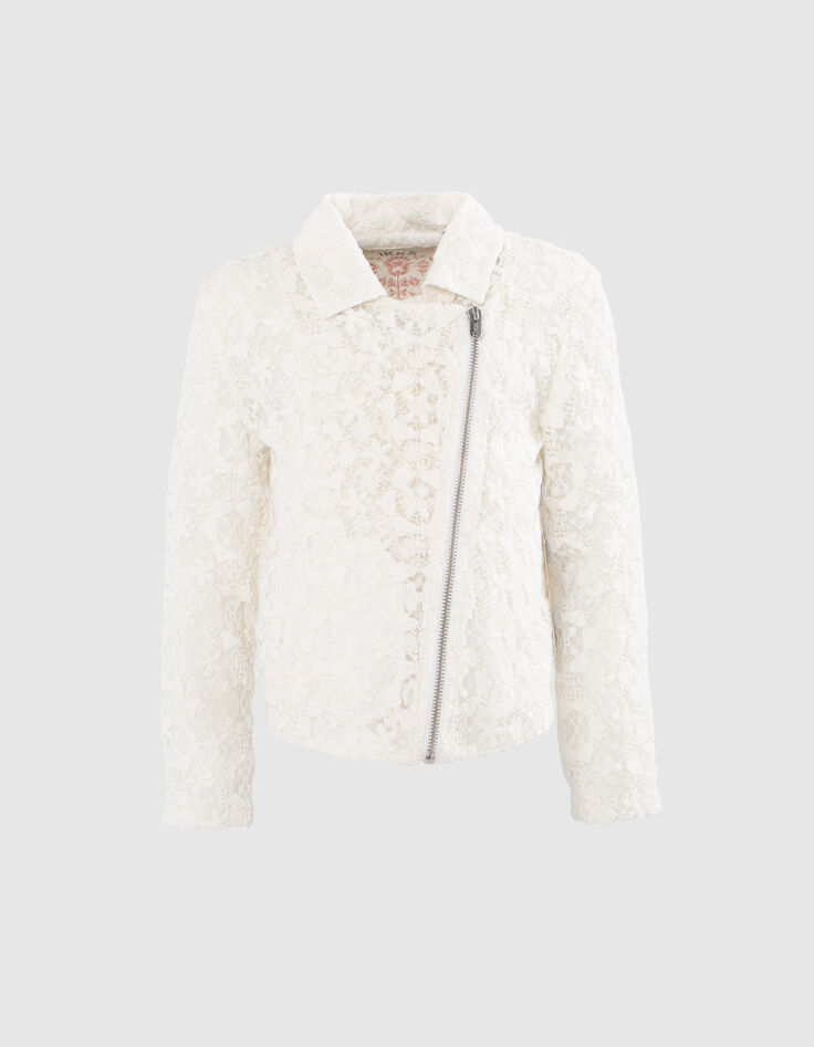 Girls’ off-white lace biker-style jacket-8