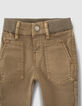 Baby boys’ brown elasticated waist jeans-2