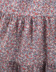 Girls' navy micro-flower print long skirt-5