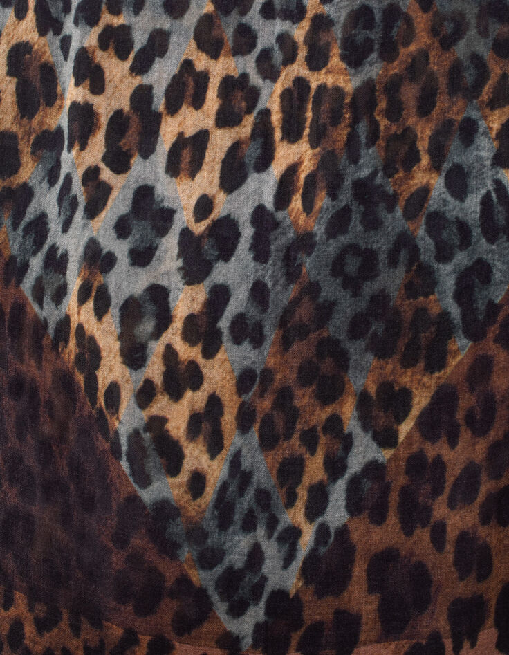 Women’s leopard motif wool scarf-4